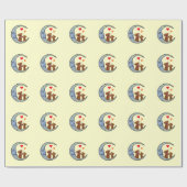 Papier Cadeau Lune de koala de bonne nuit (Plat)