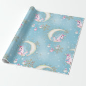 Papier Cadeau Lune de Noël Licorne (Déroulé)