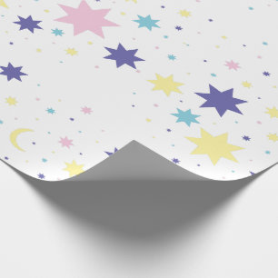 Papier Cadeau Lune et étoiles.