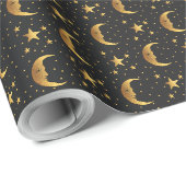 Papier Cadeau Lune et étoiles (Coin rond)