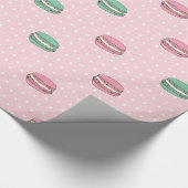 Papier Cadeau Lune Macaron de Paris et à petits pois (Coin)