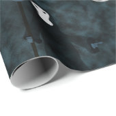 Papier Cadeau Lune nocturne d'Halloween Reaper Grim (Coin rond)