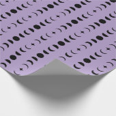 Papier Cadeau Lune Violette Et Noire Et Étoiles Mystique Wicca (Coin)
