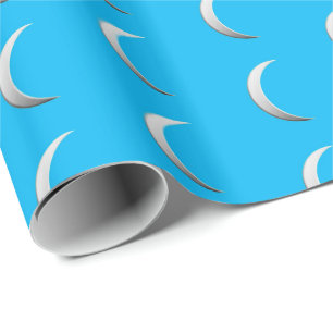 Papier Cadeau Lunes croissant d'argent - arrière - plan turquois