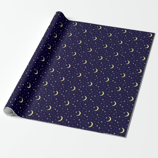 Papier Cadeau Lunes et étoiles. (Déroulé)