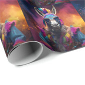Papier Cadeau Lunettes bleues Funky Donkey (Coin rond)