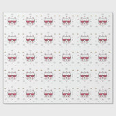 Papier Cadeau Lunettes de pastèque de chat blanc amusantes (Plat)