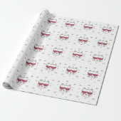 Papier Cadeau Lunettes de pastèque de chat blanc amusantes (Déroulé)