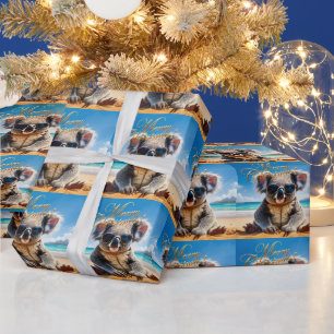 Papier Cadeau Lunettes de soleil Koala Plage ensoleillée Joyeux
