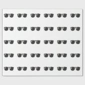 Papier Cadeau Lunettes de soleil noires (Plat)