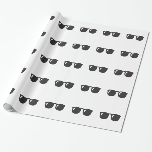 Papier Cadeau Lunettes de soleil noires (Déroulé)