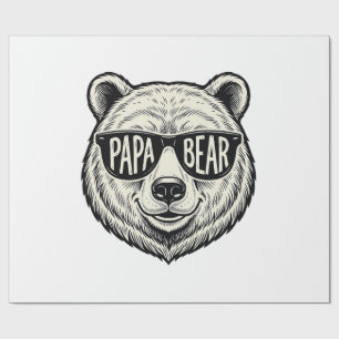 Papier Cadeau Lunettes de soleil Papa Bear Vector Design de tête