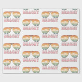 Papier Cadeau Lunettes de soleil Retro Rainbow Beachy avec palmi (Plat)