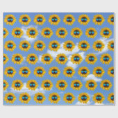 Papier Cadeau Lunettes de soleil rétro sur tournesol (Plat)