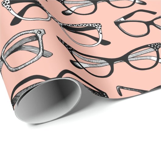 Papier Cadeau Lunettes de vue rose pâle, Lunettes de vue, Vêteme (Coin rond)