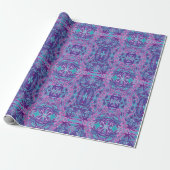 Papier Cadeau Lupine Fleurs Bohème Arabesque Motif Violet (Déroulé)