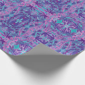 Papier Cadeau Lupine Fleurs Bohème Arabesque Motif Violet (Coin)