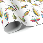 Papier Cadeau Lures de pêche (Coin rond)