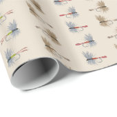 Papier Cadeau Lures de pêche à la mouche (Coin rond)