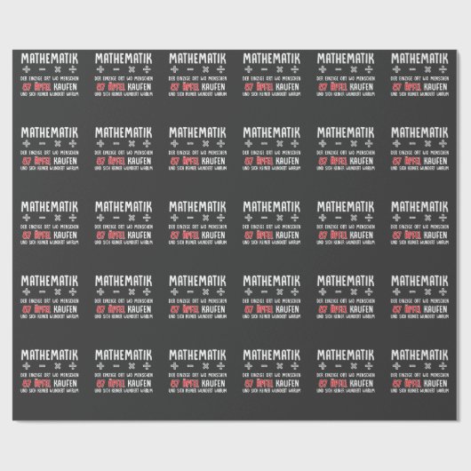 Papier Cadeau Lustiger Mathe Nerd Spruch Mathematik Schule (Plat)