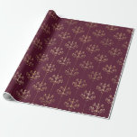 Papier Cadeau Lustre vintage Paris Bourgogne et violet<br><div class="desc">Papier d'emballage motif Paris vintage bordeaux rouge et doré.</div>