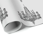 Papier Cadeau Lustres gris et noirs (Coin rond)