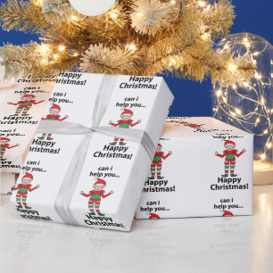 Papier Cadeau Lutin de Noël Puis-je Vous Aider Joyeux Lutin de N