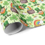 Papier Cadeau lutin saint patrick (Coin rond)