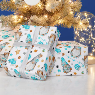 Papier Cadeau Lutins de Noël avec décorations rustiques mignonne