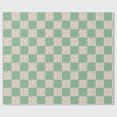 Papier Cadeau Lutins de Noël et rayures vertes (Plat)
