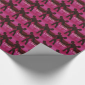 Papier Cadeau Lutte Merci Entraîneur Silhouette Rouge (Coin)