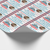 Papier Cadeau Lutte Nom Photo Age Anniversaire (Coin)