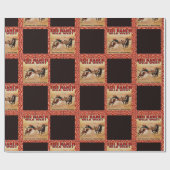 Papier Cadeau Lutteur occidental sauvage de boeuf de rodéo du (Plat)