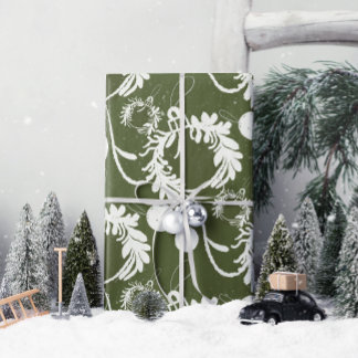 Papier Cadeau Lux Christmas Elegant Baubles on Green