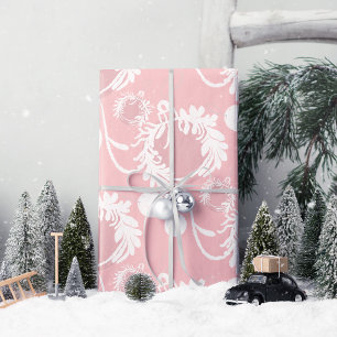 Papier Cadeau Lux Christmas Elegant Baubles on Pink
