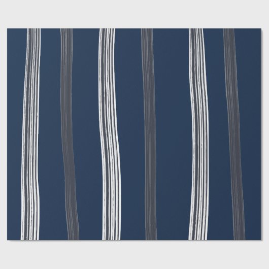 Papier Cadeau Lux Christmas White Stripes sur papier d'enveloppe (Plat)
