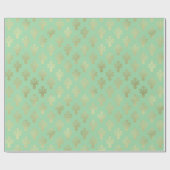 Papier Cadeau Lux Gold Fleur de Lis et Green Ash (Plat)