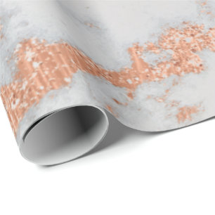 Papier Cadeau Lux rose d'en cuivre en métal d'or d'or de marbre