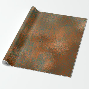 Papier Cadeau Lux turquoise abstrait métallique de patine bleue