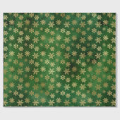 Papier Cadeau Luxe Chic Gold Snowflakes Noël (Plat)