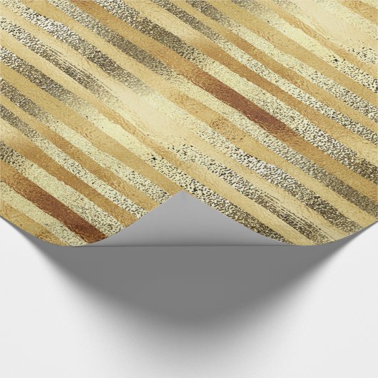 Papier Cadeau Luxe Chic Golden à rayures dessinées à la main (Coin)