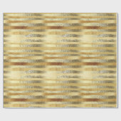 Papier Cadeau Luxe Chic Golden à rayures dessinées à la main (Plat)