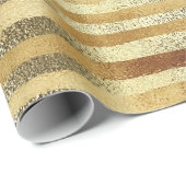 Papier Cadeau Luxe Chic Golden à rayures dessinées à la main (Coin rond)