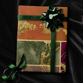 Papier Cadeau Luxe d'automne | Joyau d'or géométrique Marbre de