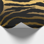 Papier Cadeau Luxe Elégante Ligne Noire Or Moderne (Coin)