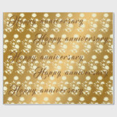 Papier Cadeau Luxe Floral Happy Gold 50h Anniversaire (Plat)