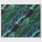 Papier Cadeau Luxe Gemstone Emerald Glitter Agate (Plat)