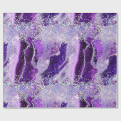 Papier Cadeau Luxe Gemstone Marble Purple Glitter Agate (Plat)
