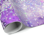 Papier Cadeau Luxe Gemstone Marble Purple Glitter Agate (Coin rond)