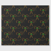 Papier Cadeau Luxe Gold Sucres de canne Noir Noël (Plat)